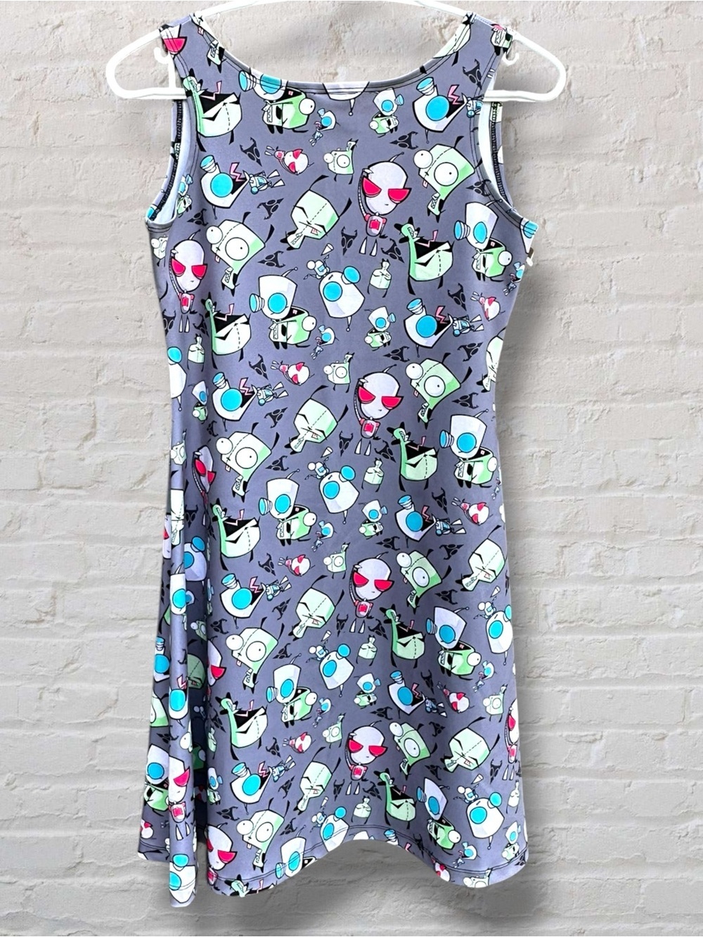 NWOT Oddity Apparel Invader Zim GIR Purple Skater Dress Angelyques Pixels Sz M - Picture 7 of 9